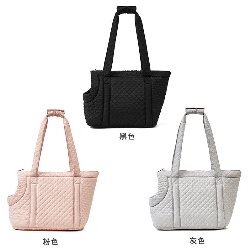 Cozy quilted pet carrier bag for cats & small dogs