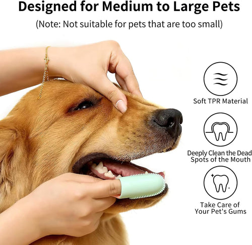 Double finger toothbrush for easy pet dental care